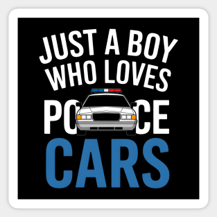 Just a Boy Who Loves Police Cars Sticker